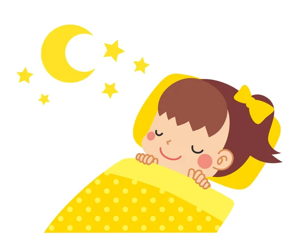 Küçük Bir Çocuğun Mışıl Mışıl Uyuduğu Görüntüsü — Stok Vektör