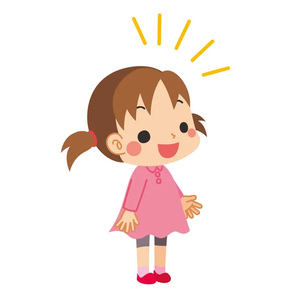 Ilustración Una Linda Niña Feliz — Vector de stock