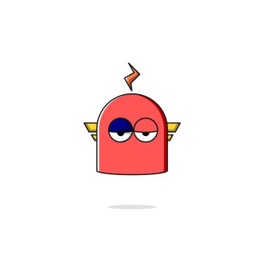 Çarpılmış bir yıldırım robotunun vektör çizimi, kırmızı robot