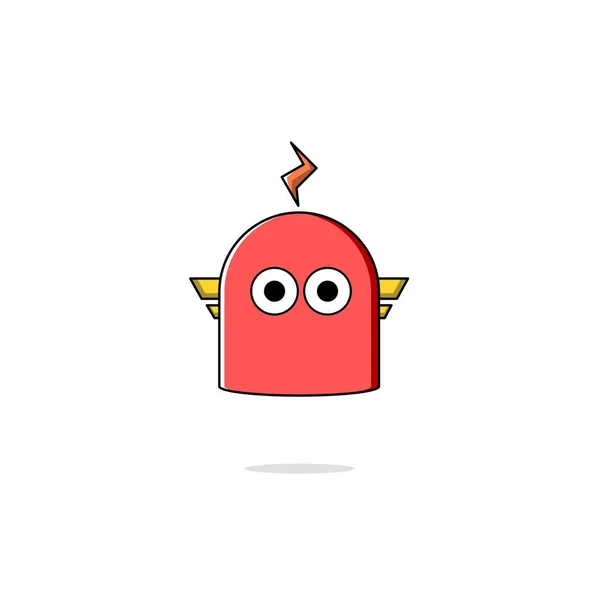 Wektor Ilustracja Czerwonego Robota Pioruna Zdumiewającym Wyrażeniem Czerwony Robot — Wektor stockowy