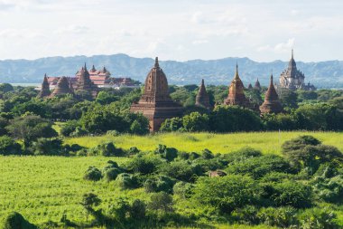 Bagan pagodadan ve tapınaklar yeşilimsi sezonu, Mandalay, Myanmar