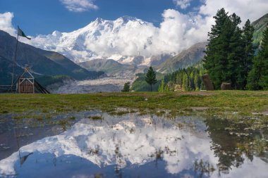 Reflection of Nanga Parbat mountain, Fairy Meadow, Gilgit, Pakis clipart