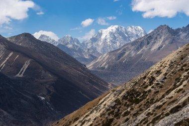 Lumde village, Everest bölgesi, Nep yakınındaki Himalaya aralığı manzara