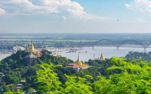 Panoramic view of Sagaing city, Mandalay, Myanmar — Stock Photo, Image