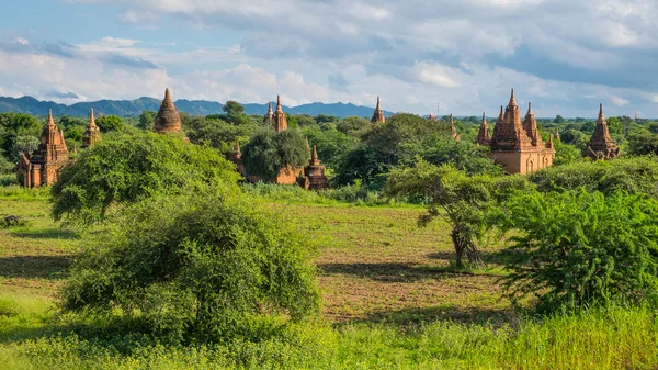 Panoramautsikt över Bagan pagoder fältet, Bagan Ancient city, Manda — Stockfoto