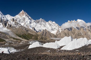 Masherbrum dağ tepe veya K1 dağ Goro II kampında, K2 trek