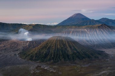 Bromo, Batok, Semeru volcano mountain in a morning, East Java, I clipart