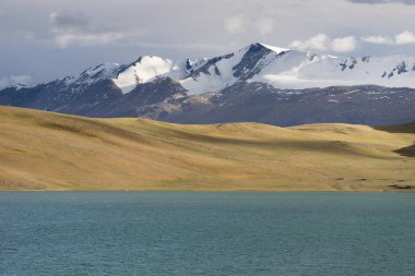 Tsomoriri alanında, Leh, Ladakh, Hindistan güzel göl