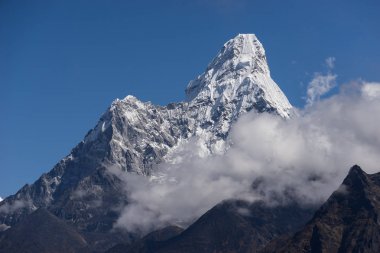 Ama Dablam dağ tepe Namche ın Bazaarı görünümü noktasından, herhangi bir zamanda 