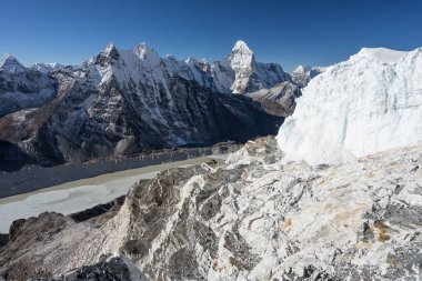 Ama Dablam dağ tepe görünümünden Island peak, Everest bölgesi, 