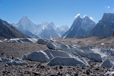 Baltoro buzul Concordia kamp, K2 Trek, Pakistanlı yol arasında