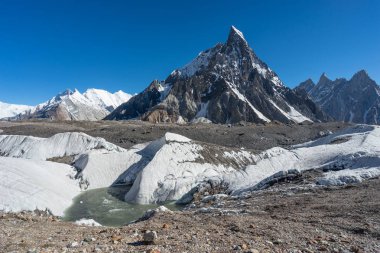 Concordia kamp, K2 trek, Pakistan görünümünden tepe gönye