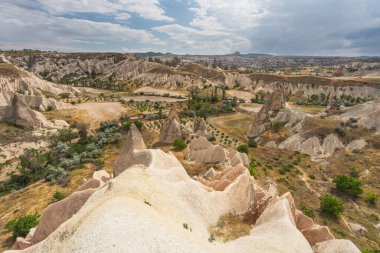 Kapadokya 'nın yazın güzel manzarası, Orta Anadolu, Türkiye, Asya