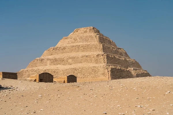 Pyramide Djoser Étape Pyramide Est Vestige Archéologique Dans Nécropole Saqqara — Photo