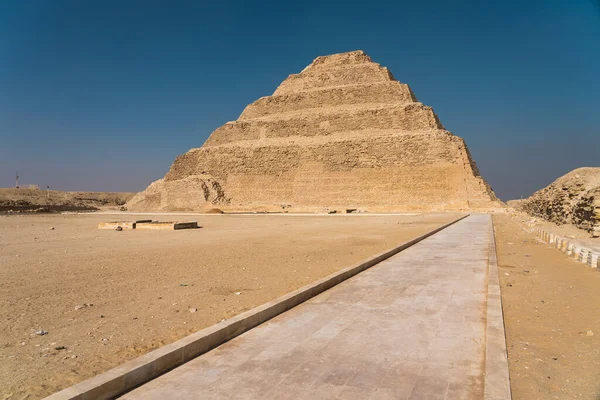 Pirámide Djoser Paso Pirámide Restos Arqueológicos Necrópolis Saqqara Egipto África —  Fotos de Stock