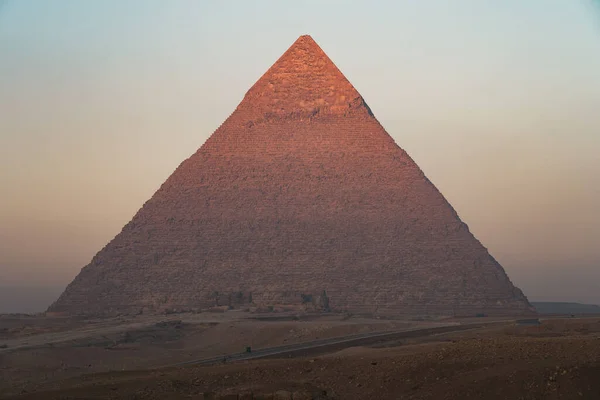 Piramide Khafre Nell Altopiano Giza Alla Bella Alba Giza Cairo — Foto Stock