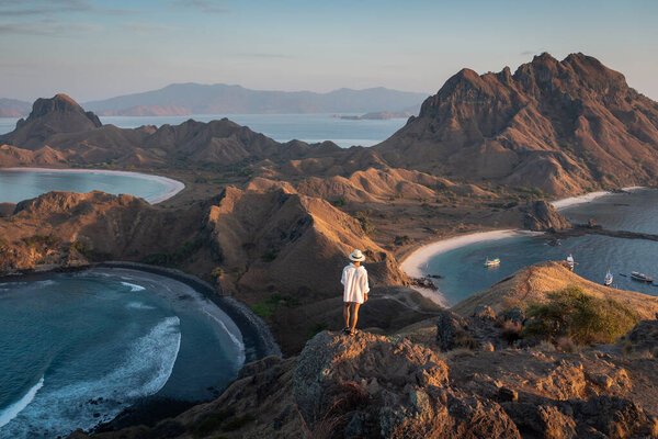 Top view of Padar island in a morning, Komodo national park in Flores island, Indonesia, Asia