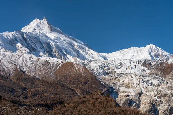 Manaslu Mountain Peak Åttonde Högsta Toppen Världen Himalaya Bergskedjan Nepal — Stockfoto