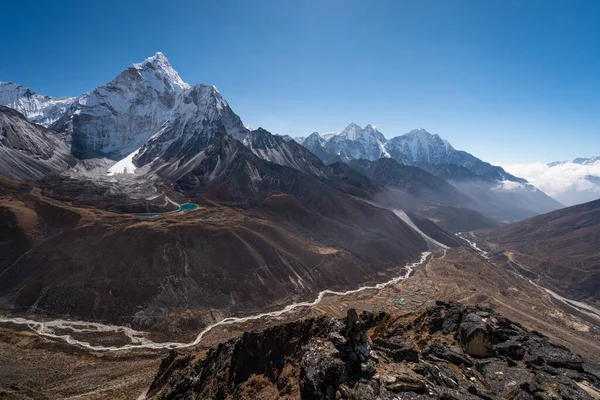 Himalaya Bergblick Auf Dem Gipfel Des Dorfes Dingboche Everest Basislager — Stockfoto