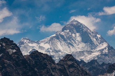Makalu dağ zirvesi, Renjo la pass 'tan dünyanın en yüksek beşinci zirvesi, Himalaya dağ sırası Nepal, Asya