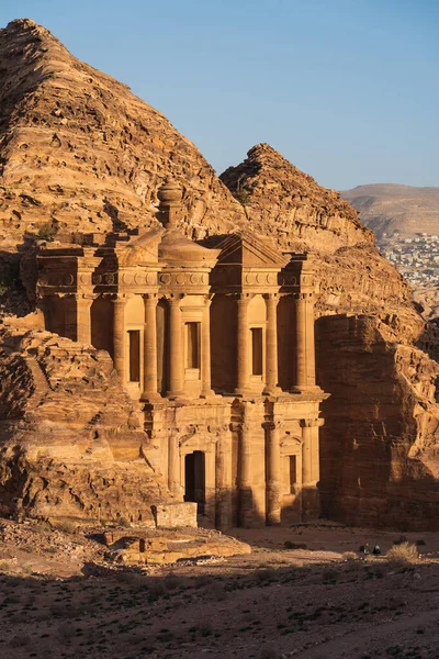 Monasterio Deir Una Las Siete Maravillas Del Mundo Petra Antigua — Foto de Stock