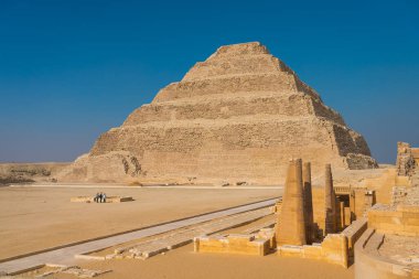 Djoser veya Step Piramit Mısır, Saqqara, Mısır, Afrika 'da inşa edilen ilk piramit