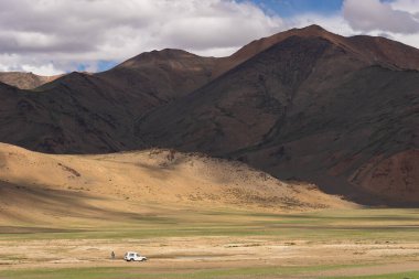 Yaz mevsimi ve yüksek dağ Leh Ladakh, Himalaya dağları Kuzey Hindistan, Asya