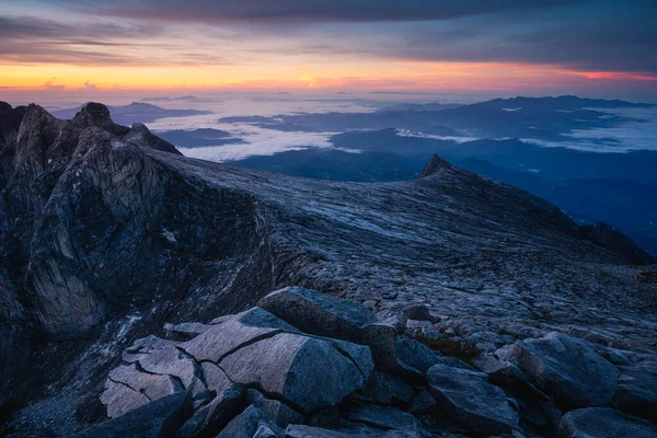 Kinabalu Θέα Στο Βουνό Από Την Κορυφή Της Κορυφής Του — Φωτογραφία Αρχείου