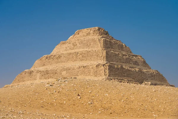 Pirâmide Djoser Passo Pirâmide Permanecer Arqueológico Necrópole Saqqara Egito África — Fotografia de Stock