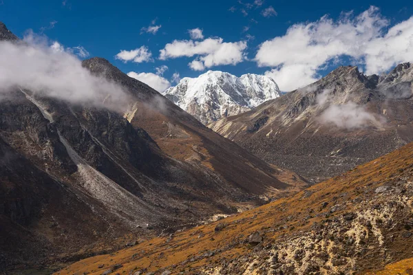 Vista Montaña Del Himalaya Desde Aldea Lumde Campamento Base Del — Foto de Stock