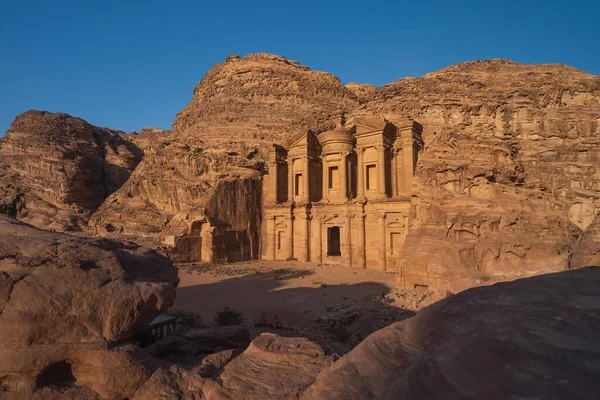 Klostret Eller Deir Petra Ruin Och Antika Staden Unesco Världsarv — Stockfoto