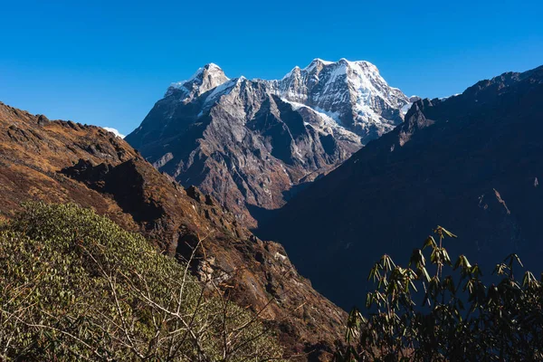 Szczyt Mera Najwyższy Szczyt Trekkkingowy Regionie Everest Pasmo Górskie Himalaya — Zdjęcie stockowe