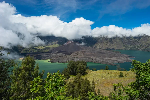 Paesaggio Montagna Vulcano Rinjani Nell Isola Lombok Indonesia Asia — Foto Stock