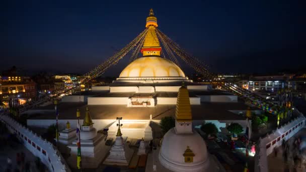 Time Lapse Boudhanath Stupa Найбільша Студія Тибетського Стилю Місті Катманду — стокове відео