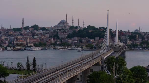 Stanbul Zaman Aşımı Türkiye Nin Büyük Kenti Gün Batımında — Stok video