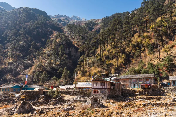 Himalaya Dağlarındaki Mera Tepesindeki Kothe Köyü Tırmanma Rotası Nepal Asya — Stok fotoğraf