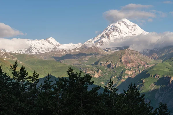 Kazbek Sommet Montagne Troisième Haut Sommet Montagne Géorgie Chaîne Montagnes — Photo