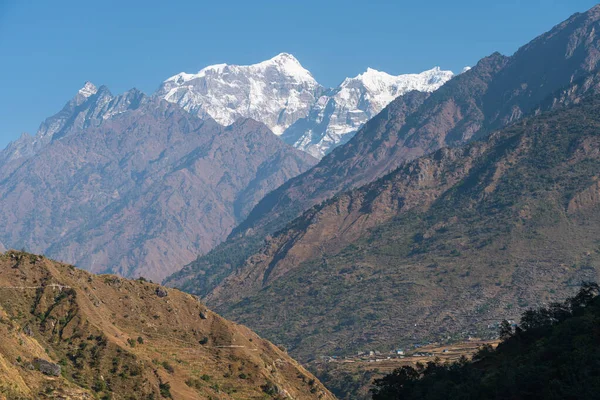 Asya Nepal Deki Himalaya Dağları Ndaki Manaslu Pist Yürüyüş Rotasından — Stok fotoğraf
