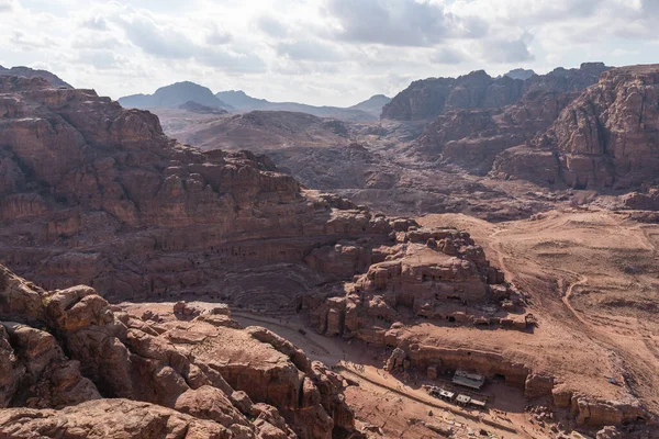 Petra废墟中的罗马剧院和约旦 阿拉伯 亚洲瓦迪穆萨的纳巴蒂安帝国古城 — 图库照片