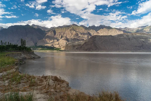 Landschap Van Karakoram Gebergte Bereik Skardu Dorp Zomer Seizoen Gilgit — Stockfoto