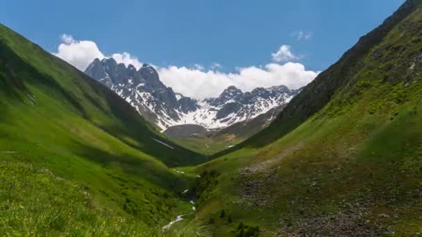 Juta Vallei Het Zomerseizoen Kaukasus Gebergte Georgië Land Europa — Stockvideo