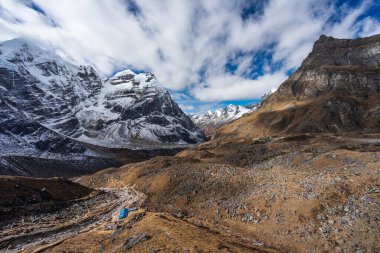 Khare köyü bakış açısı, Mera zirvesi tırmanma rotası, Himalaya dağları, Nepal, Asya