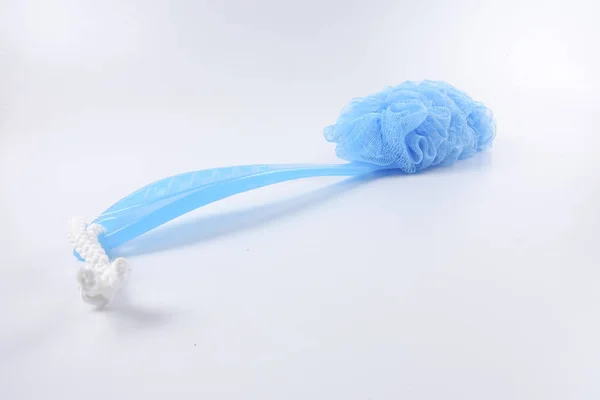 Escova de corpo azul isolado em branco . — Fotografia de Stock