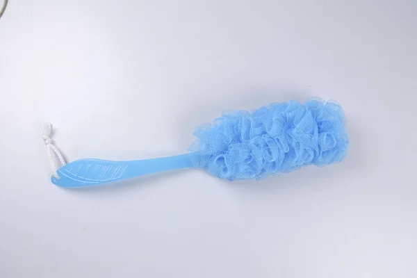 Blue body brush isolated on white. — Stock Photo, Image