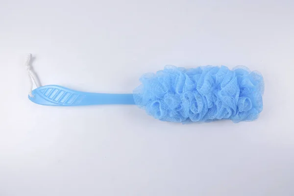 Escova de corpo azul isolado em branco . — Fotografia de Stock