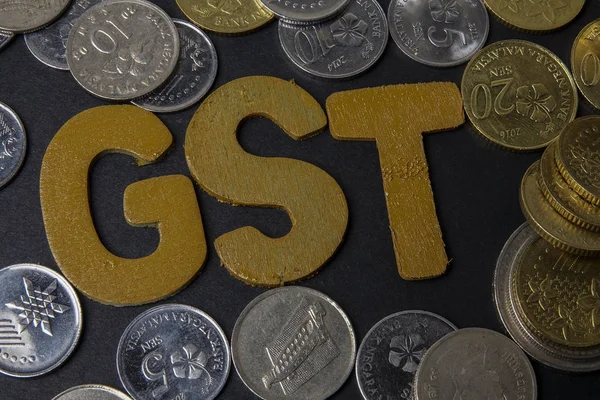 Blackboard ile kelime Gst (hükümet hizmet vergisi) sikkelerinde. İş kavramı