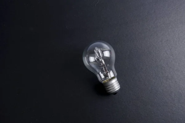 Идея Понятие Idea Лампочка Сером Фоне Низкий Свет — стоковое фото