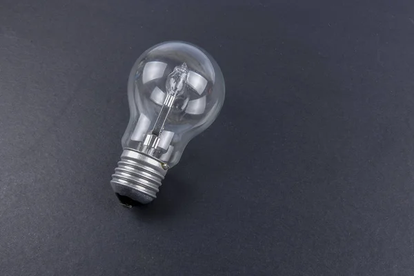 Idée Concept Mot Idea Lumière Ampoule Sur Fond Gris Faible — Photo