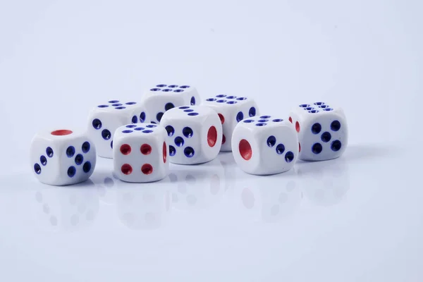 White Dices Isolated White Background — Stock Photo, Image