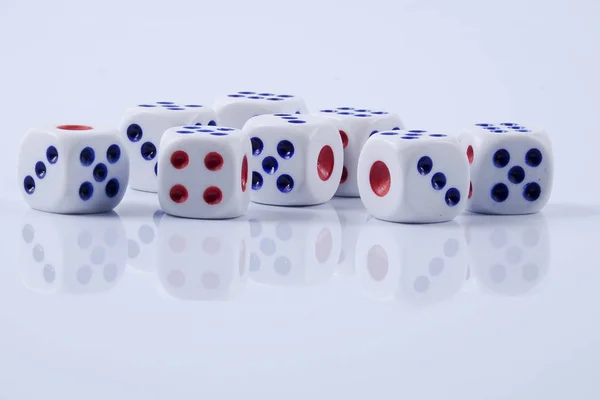 White Dices Isolated White Background — Stock Photo, Image